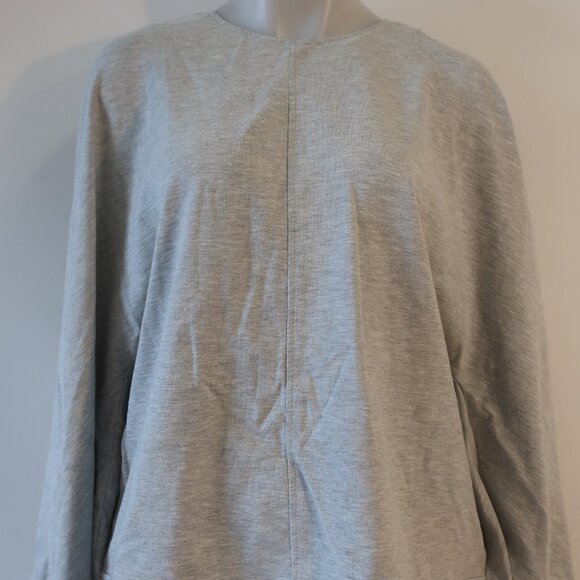 Womens Victoria Beckham Gray White Tie Cuff Bow Pullover Sweatshirt Top L - Picture 3 of 15